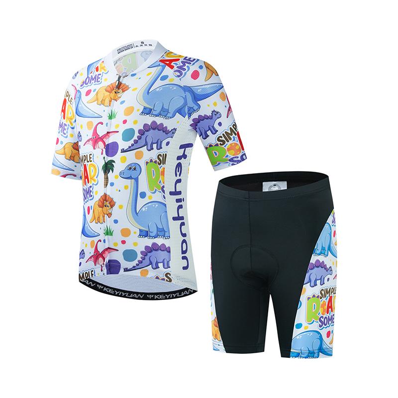 Fahrradtrikot Set Junge Mädchen Kurzarm MTB Radbekleidung Anzug Kind Fahrradbekleidung Abbigliamento Ciclismo 2026 Sommer Atmungsaktives Radsportanzug Set