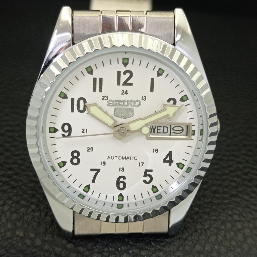 ЯПОНСЬКИЙ ВІНТАЖНИЙ ВІДНОВЛЕНИЙ ЧОЛОВІЧИЙ БІЛИЙ ГОДИННИК SEIKO 5 АВТОМАТИЧНИЙ 6309A a441645-1