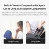 Denash 25L 30L 60L Vacuum Seal Travel Backpack, Lockable Carry-On Suitcase Luggage, Expandable Air Compression Vacuum System