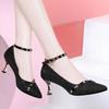  Zapatos De Mujer Women Sexy Party Golden Stiletto Heel Shoes Lady Classic Black Buckle Strap Office Work Pumps Ab399