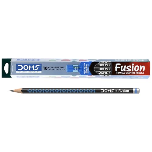 

Doms Fusion Xtra Super Dark Pencil Box Pack|Dark & Neat Writing Which Stays Longer | Smooth Sharpning & With Soft & Comf 10 чёрный