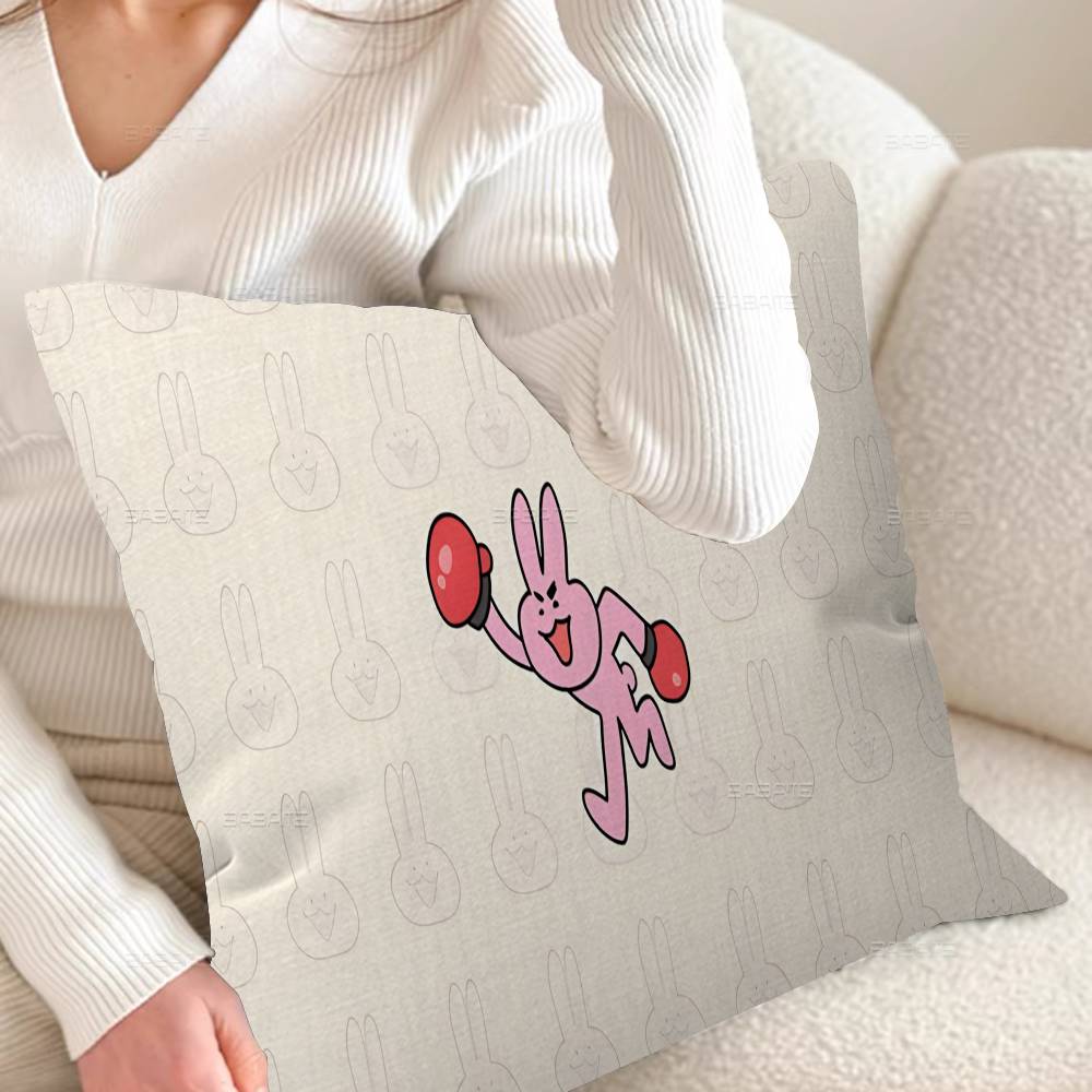 My FFriend Pink Rabbit Funny Anime Pillow Gift Home Office Decoration Bedroom Sofa Car Cushion Cover Case x