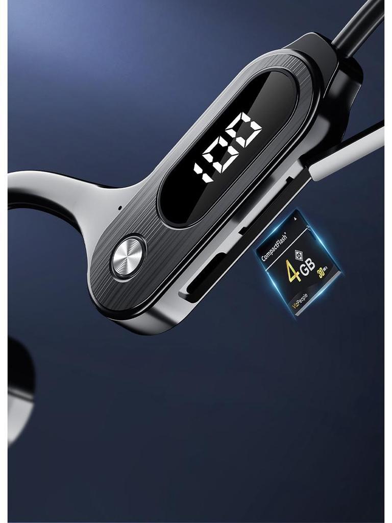 New Stereo Bluetooth 5.3 Bone Conduction Sports Earphones with Card Slot - Compatible with Android and Apple Devices.