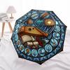 Music Nature Harmony Pattern Umbrella, Portable and Foldable Design, 8 Ribs, a Casual Accessory for Halloween, Christmas, and Birthday Gifts.