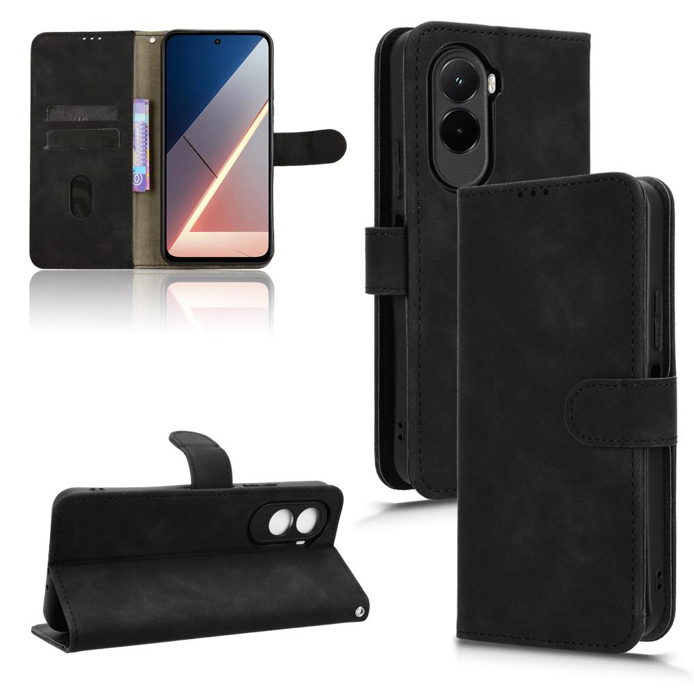 For Xiaomi Poco M7 4G (EU) (171mm) Leather Case Skin Feel Anti Drop Wallet Stand Flip Phone Cover