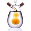 Glass Oil and Vinegar Bottles, 2 in 1 Oil and Vinegar Dispenser, 350 ml/12oz, Kitchen, Dining