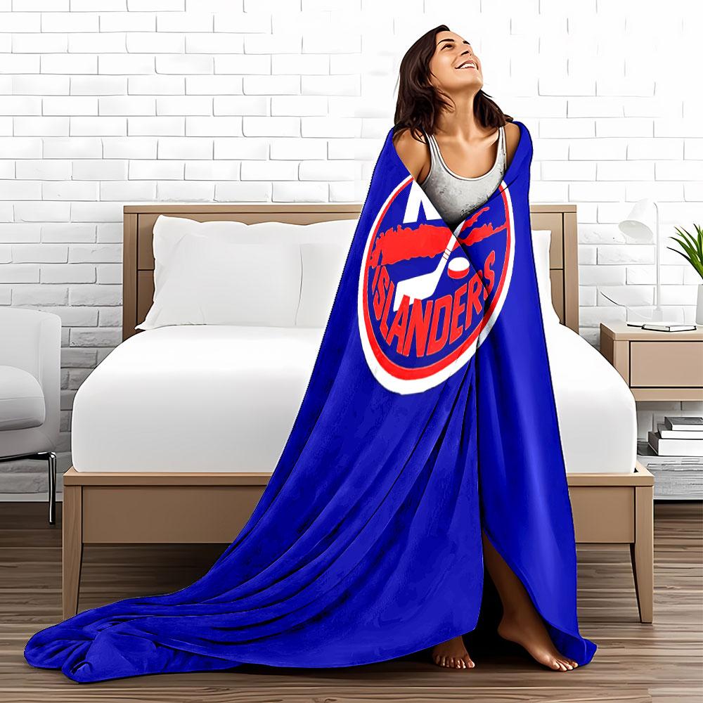 Hockey Team NY Logo Design for all seasons blanket lunch break throw gift