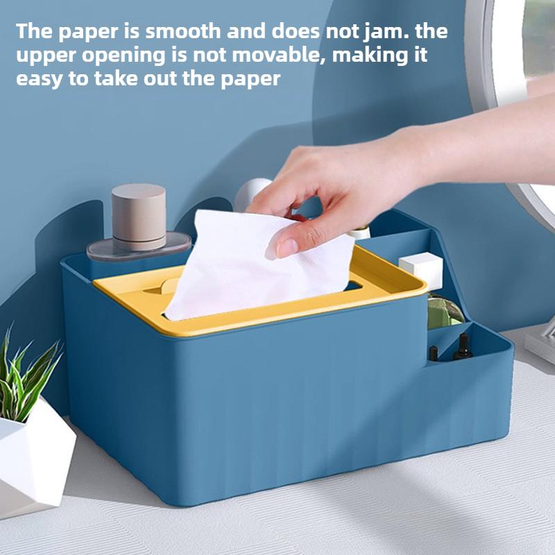 Desktop Tissue Box, Household Paper Box, Living Room, Dining Room, Coffee Table, Multifunctional Remote Control Storage Box