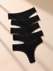 5Pcs Women Thongs Sexy Lace Panties Low Waist Underwear Girls Briefs G-String Breathable Ladies Panty Black Female Lingerie S-XL