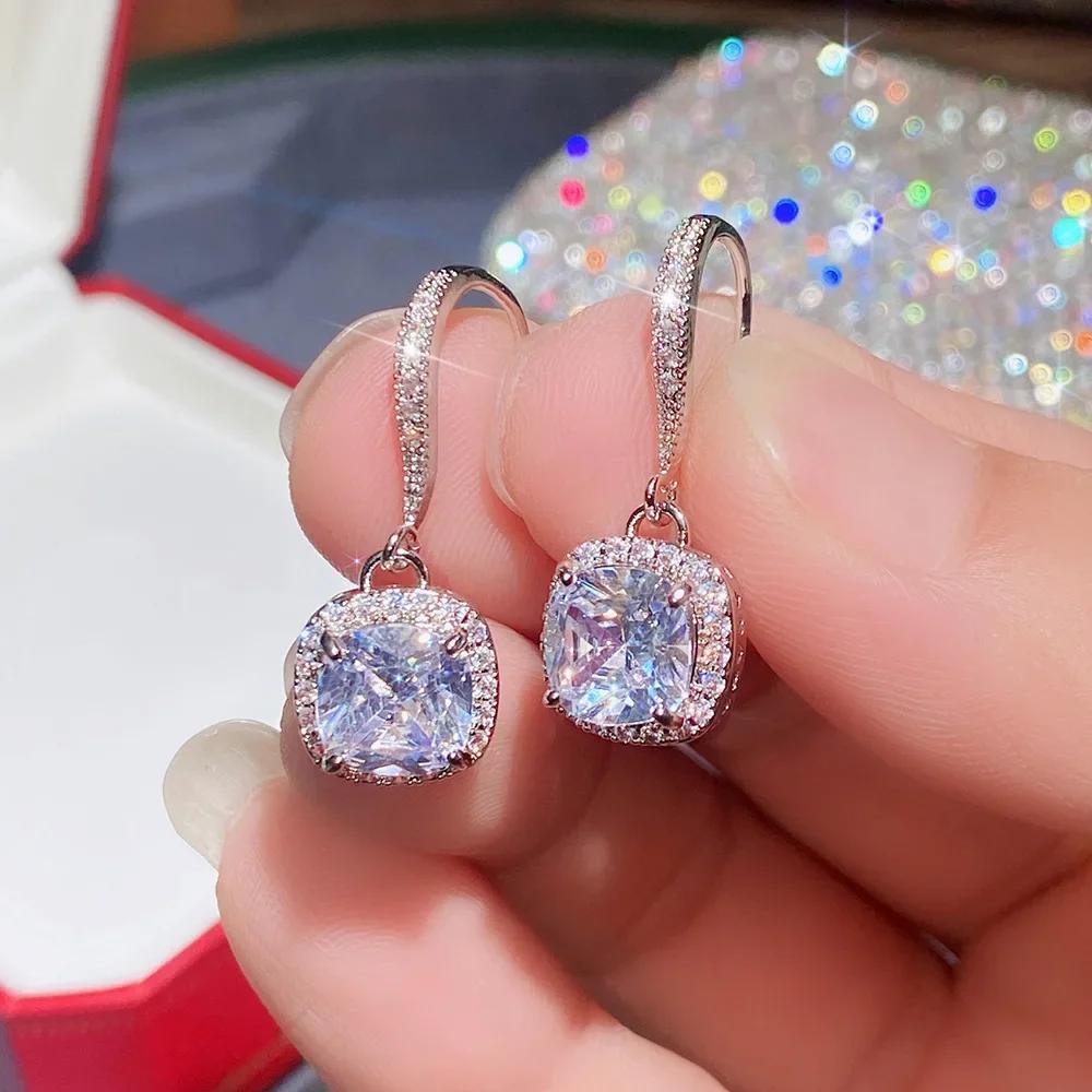 2026 New Colorful Crystal Zircon Bridal Earrings, European and American Personalized Fashion Trend, High End Jewelry