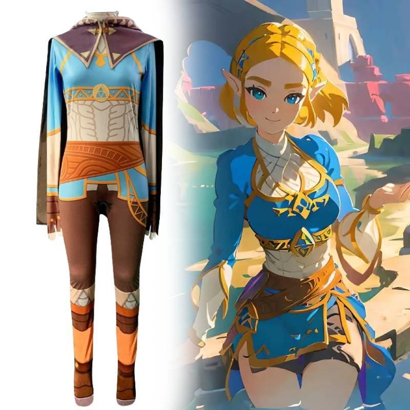 The Legend Of Zelda Breath Of The Wild Cosplay-Kostüm, Seidenkleid für Anime-Rollenspiele, inklusive spezieller Charaktere