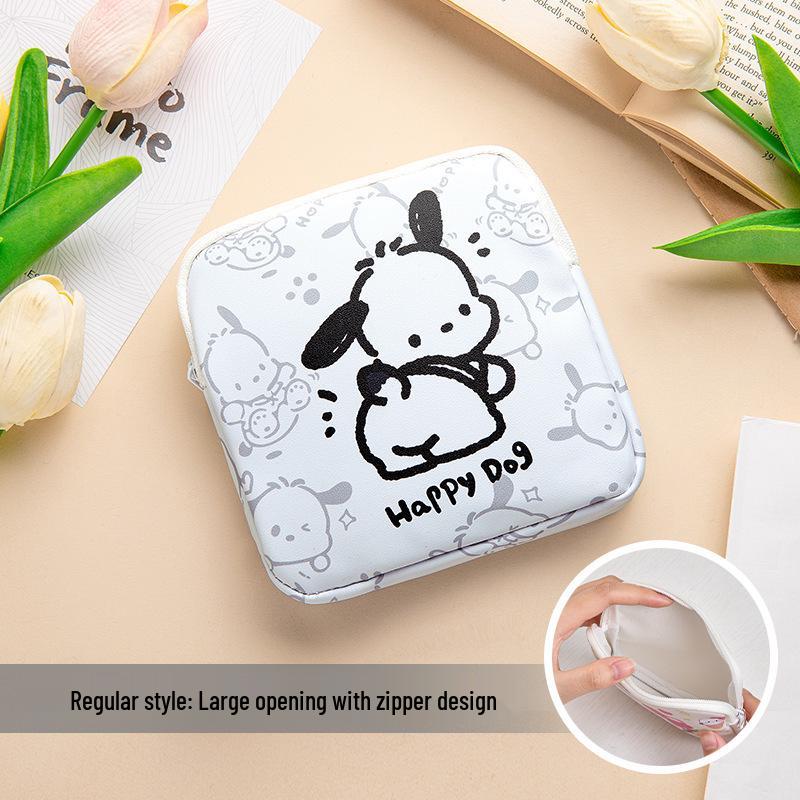 Winnie the Pooh PU Menstrual Pad Storage Bag – Large Capacity, Portable, Cute, Girly