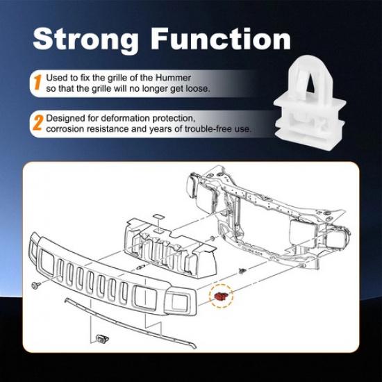 4X Grille Clip Snap Retainer Fastener Fit for 2006-10 Hummer H3 2009-10 H3T
