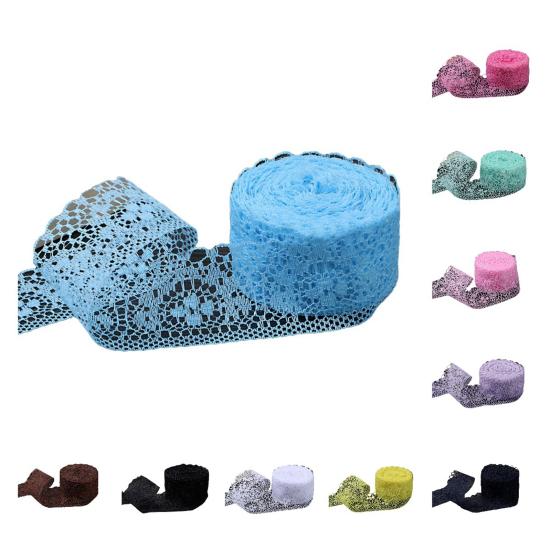 1 Rolle 10M Rüschen-Dekor Exquisites DIY Polyester Visueller Effekt Schwer zu verblassen Spitze-Dekor für Zuhause