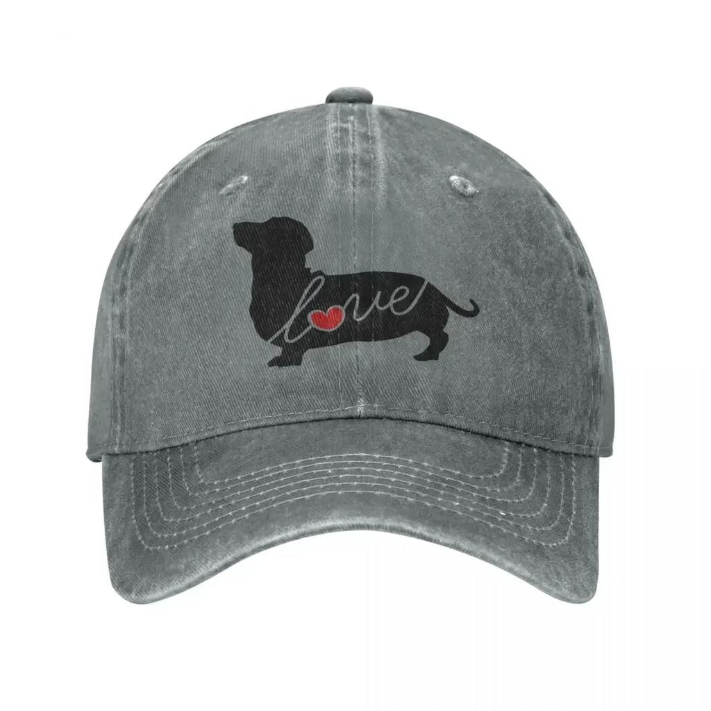 Dachshund Weiner Dog Love Baseball Cap Men Women Distressed Washed Snapback Cap Animal Activities Unstructured Soft Caps Hat