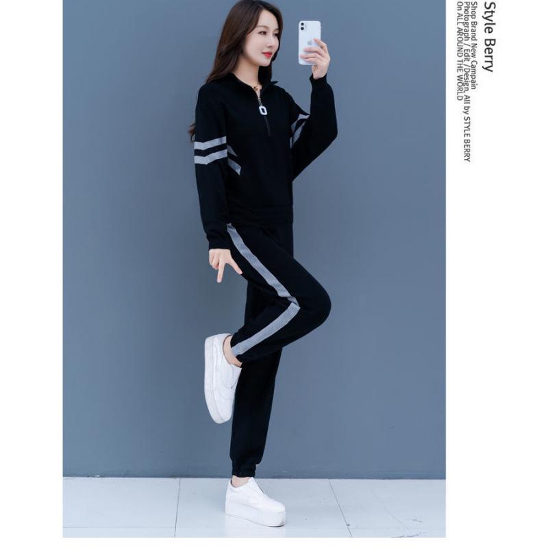 Women's Plus Size Stylish Hoodie Suit: Spring/Autumn Two-Piece Set, Loose & Slimming, Tummy Covering, Perfect for Running & Casual Wear