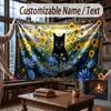 Cat Theme Throw Blanket Custom Name Text Personalized Blanket Soft Cozy Blanket for Home Sofa Bed