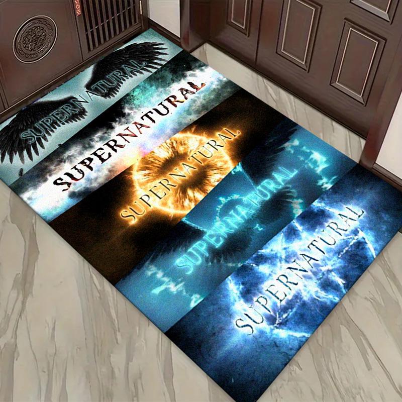 Supernatural Tv Series Poster Carpet Rug for Living Room Bedroom Home Sofa Decoration,Kids Play Non-slip Floor Mat