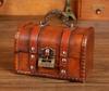 Retro Wooden Jewelry Storage Box with Lock - Classic Film & TV Prop Decoration