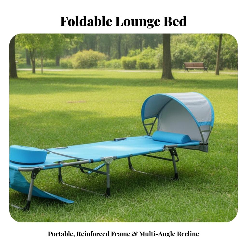 Portable Folding Lounge Bed Foldable Sunbathing for Beach