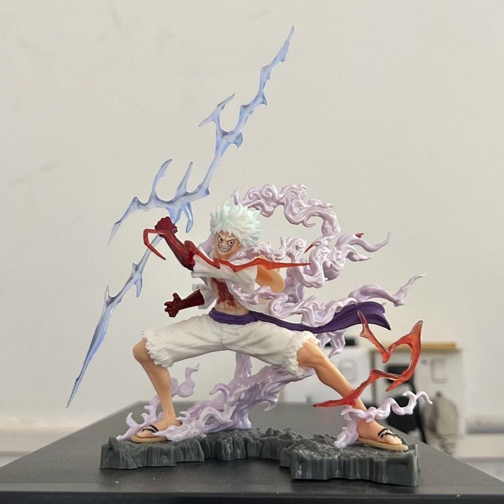 12Cm4.7In One Piece Anime Wink Studio Small Thunderbolt Nika Luffy Figures Pvc Statue Desktop Ornamen Collection  Statue Model