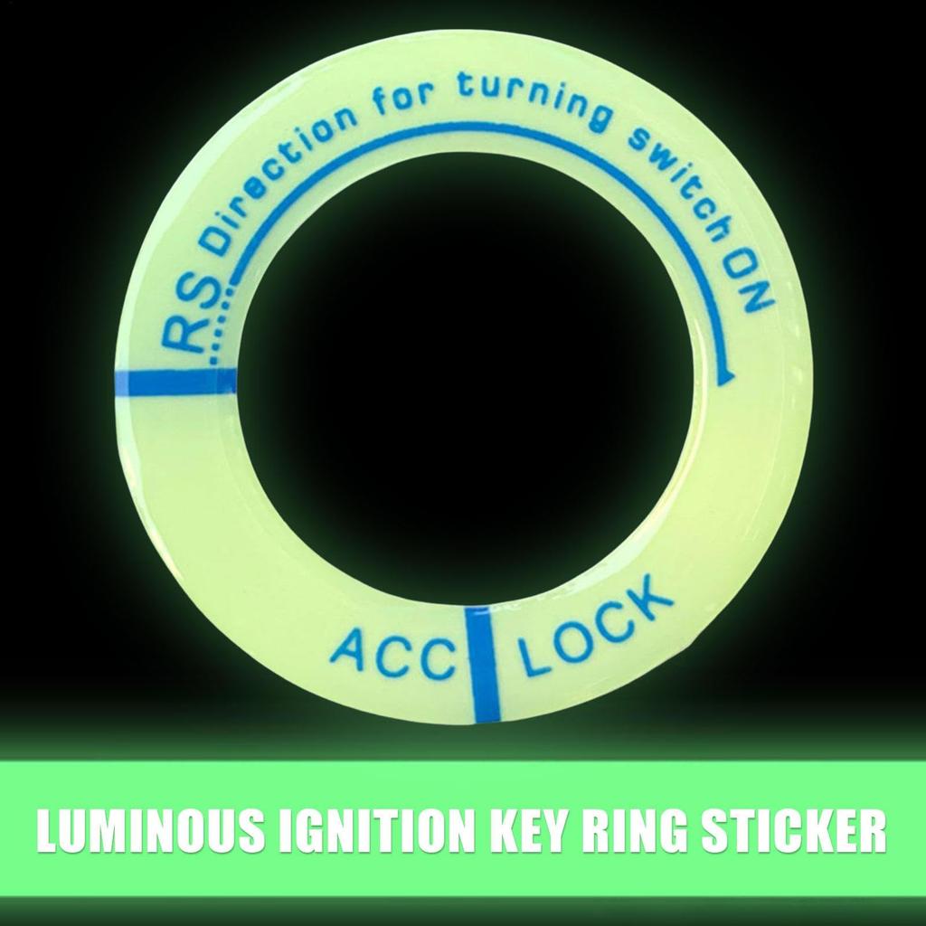 Luminous Ignition Key Ring - Fluorescent Luminous Switch, Engine Start Cover Keyhole | Bright