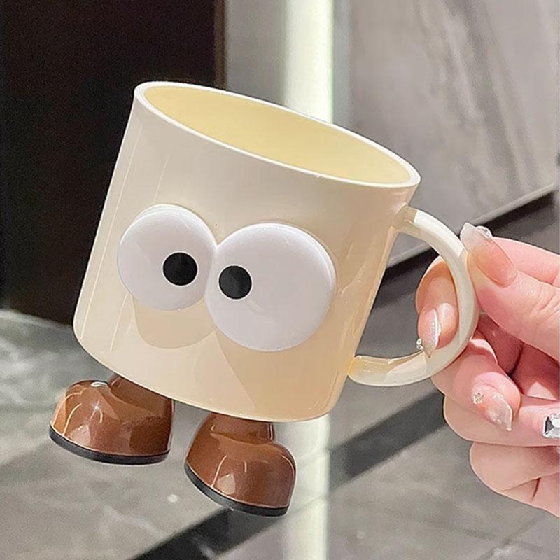Cartoon Big Eyes Expression Mouthwash Cup Creative Adults Children Brushing Cup Plastic Cup Toothbrush Cup Bathroom Accessories