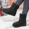 2025 Mid-Calf Thermal Snow Boots for Women with Velcro Closure Outdoor Slip-Resistant Waterproof Women's Boots Thickened Sole Size 43