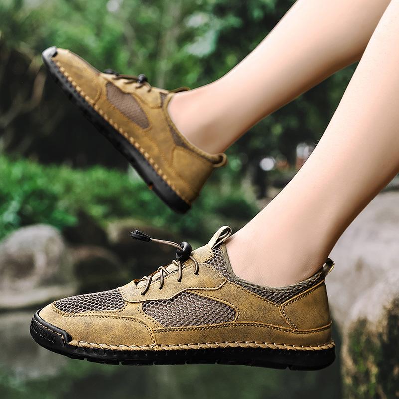 Fashion Outdoor Running Tennis Hiking Ubber Soled Male Treking Footwear Retro Style Men's Summer Mesh Sneakers Breathable Casual Shoes