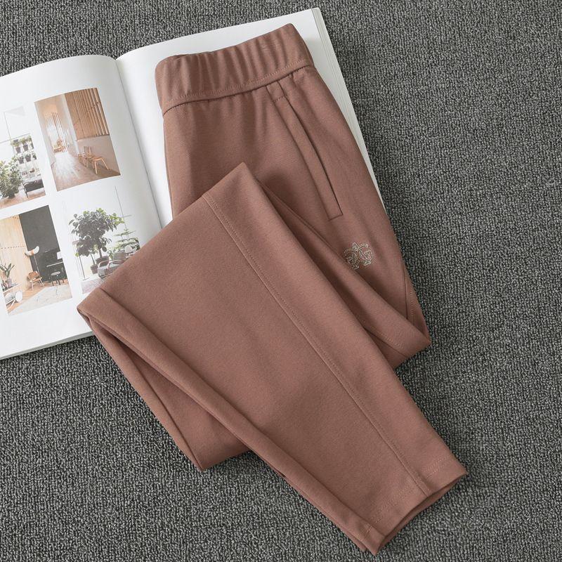 Casual Sports Pants Female Summer Thin Women's Brown Pants Plus Size Harem Pants 2024 New Arrival High Waist Casual Pants