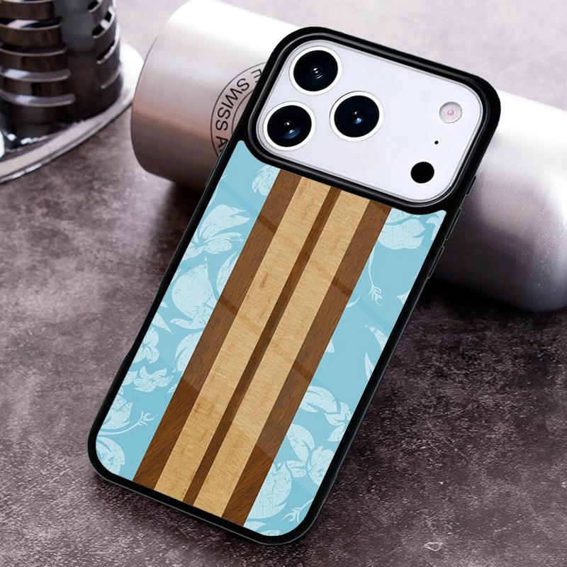 

Hawaiian Faux Wood Surfboard soft Phone Case for iPhone 17 16 15 Pro Max Air 14 13 12 11 Plus Shockproof Cover iPhone 13