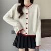 Women's Love Button Knitted Cardigan Sweater Early Autumn Sweater Soft Knitted