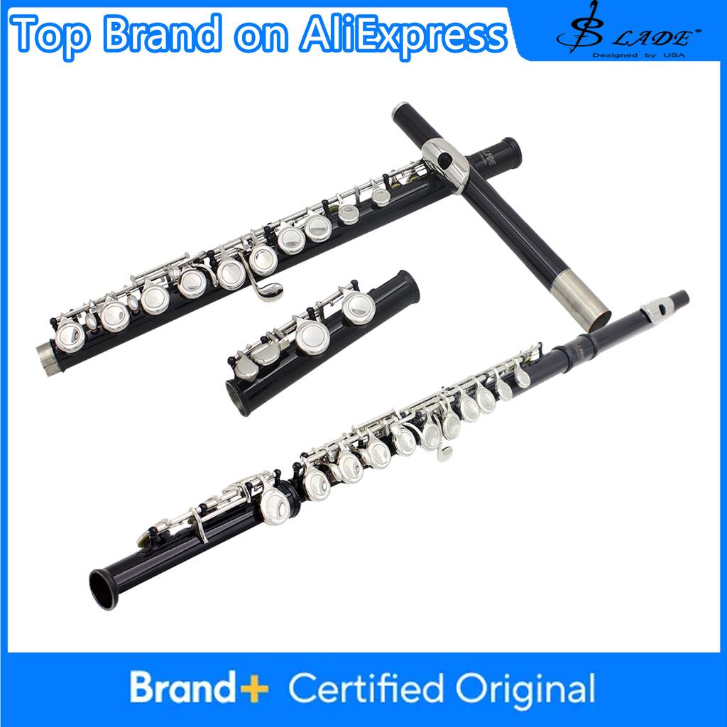 SLADE 16 Closed Holes Flute C Key Black Flute with E Key Transverse Flute Professional Woodwind Instruments Accessories