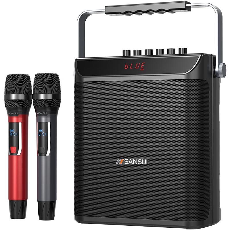 SANSUI Portable Outdoor Karaoke Bluetooth Speaker