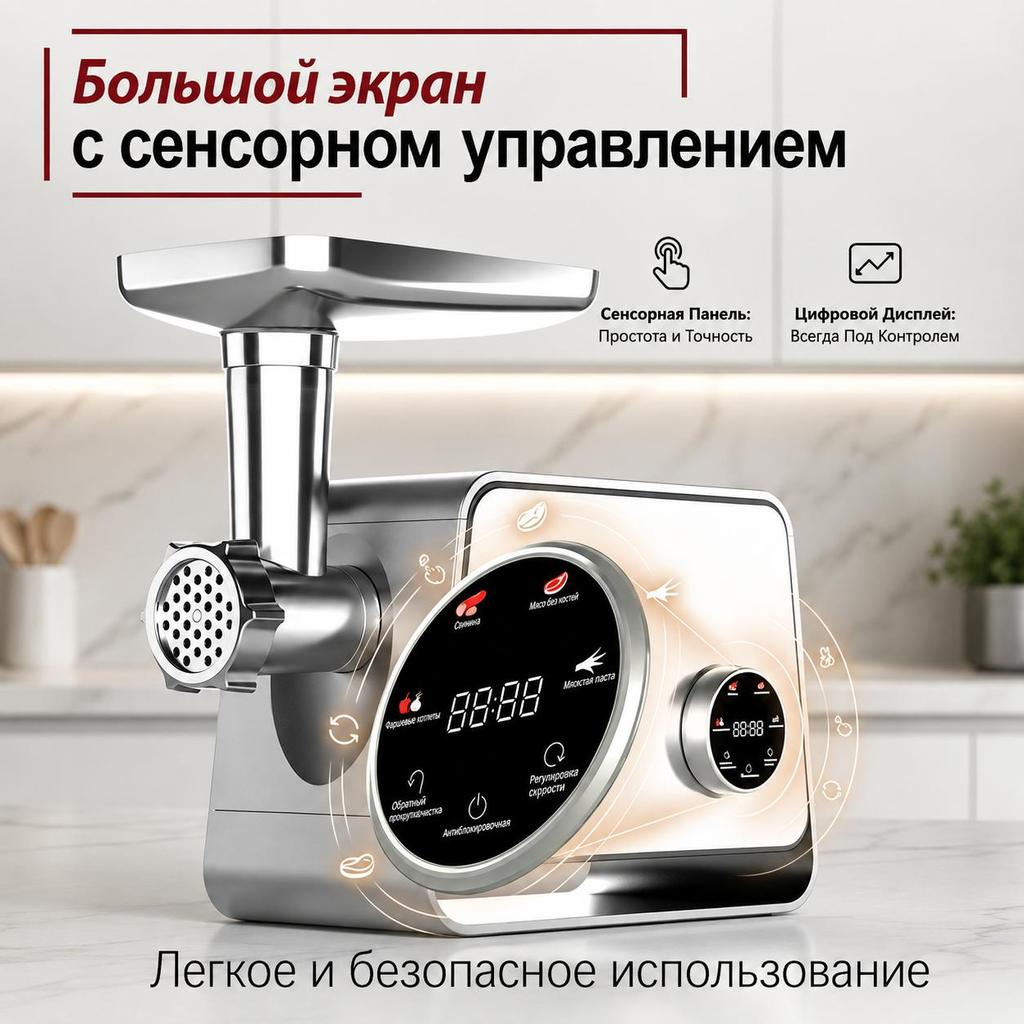 1800W Electric Meat Grinder 3 In 1 Stainless Steel for Home