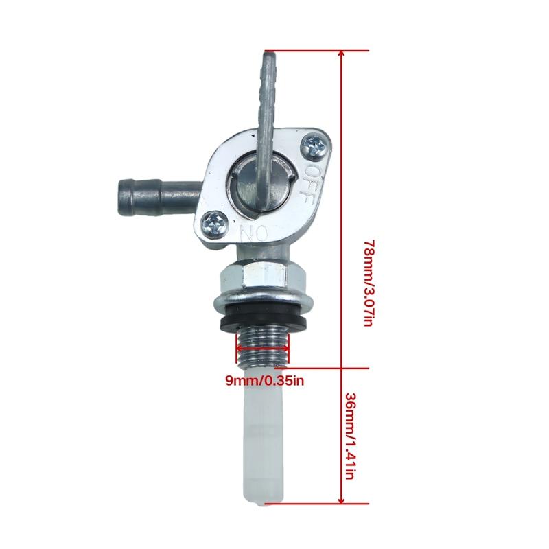 Universal Fuel Shut Off Valve 6mm Motorcycle Scooter Gas Petcock ON/OFF Switch With 1/4-inch Hose