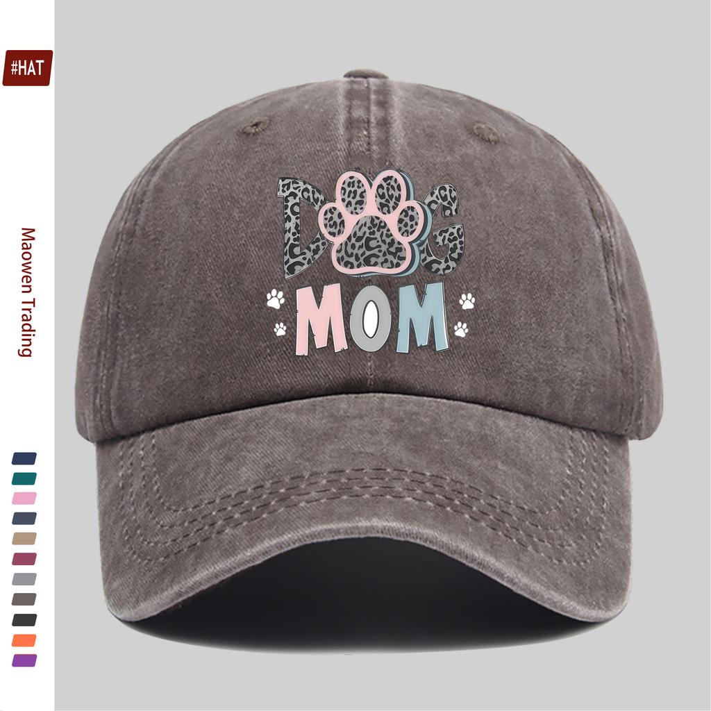 Pc DOG MOM Paw Print Baseball Cap for Women  Men  Adjustable Trucker Hat with Buckle Closure Lightweight Suitable for Outd