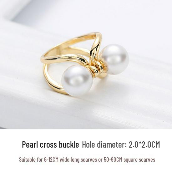 Pearl Brooch: Minimalist Silk Scarf Buckle Ring - Versatile Fashion Accessory