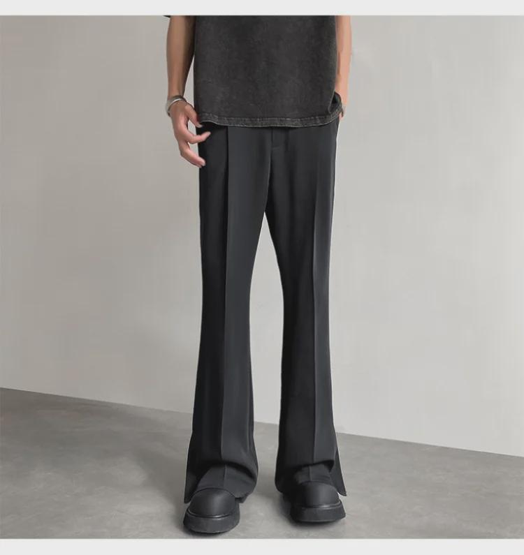 Men's Trendy Flared High-Waist Slit Trousers