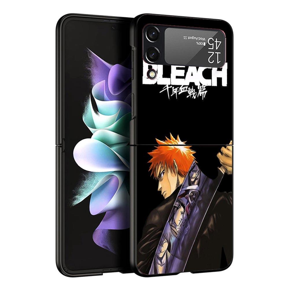 Kurosaki Ichigo Bleach Black Phone Case For Samsung ZFlip7 ZFlip6 ZFlip5 ZFlip4 ZFlip3 5G Hard Protective Galaxy Z Flip 3 4 5 6
