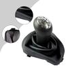 5-Speed Leather Shift Knob with Dust Cover for Renault Logan II 2013-2022, Premium ABS & Leather Gear Lever for Smooth Shifting