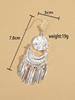 2pcs Vintage Ethnic Style Metal Tassel Carved Women's Earrings for Summer Vacation Personalized Accessories