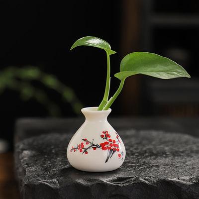 Retro Beyaz Çin Tarzı Mini Seramik Vazo Niş Ev Kuru Buz Kazanı Süsü Kendin Yap Dekorasyon Minyatürleri Çiçek Vazosu El Sanatları Hediye