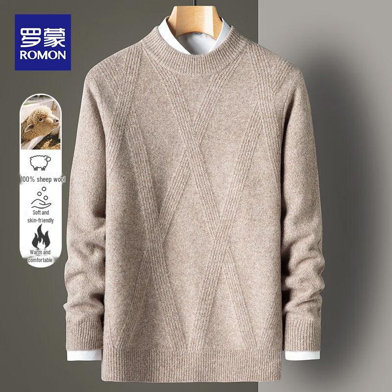 

Luomeng Men s 100% Merino Wool Thickened Round Neck Sweater XL
