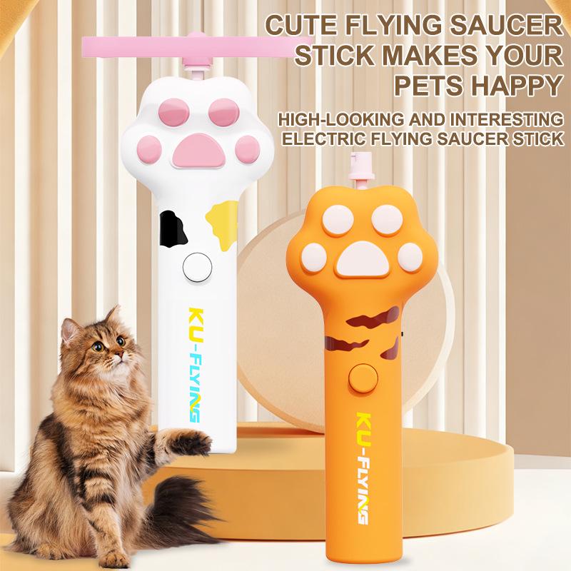 Cat Paw UFO Frisbee: LED Light-up Luminous Pet Teaser Toy