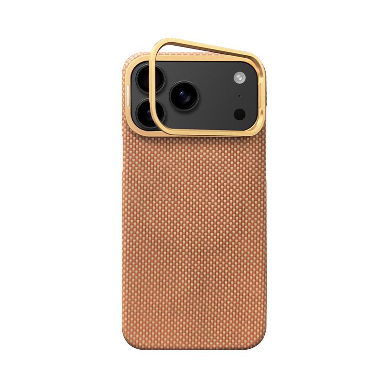 Aramid Fiber Phone Case for iPhone 17 Pro Max with Built-in Lens Holder Stand,Ultra Slim Protective Cover For Iphone 17 Pro Case