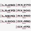 3D ABS GX470 LX570 Lx600 RX350 RX300 Letters Badge Sticker Trunk Rear Emblem Decal High-Quality Automotive Exterior Accessories