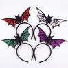 Halloween Glitter Bat Headband Spooky Gothic Hair Accessory for Cosplay Party/green