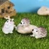 3pcs Cute Resin Hedgehogs Miniatures, Fairy Garden Home Desk Ornament Accessories, Moss Micro Landscape DIY Craft Decoration