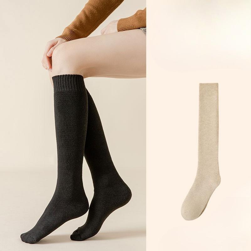 Thick and Warm Padded Socks for Children, Long Women's Stockings, Winter Calf-length Socks, Slimming Leg Stockings, Towel Socks
